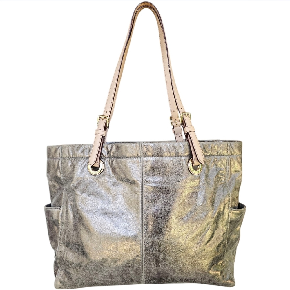 SOLD💥Michael Kors Metallic Leather Jet Set East West Tote - Picture 3 of 8